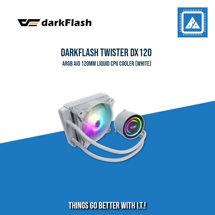 DARKFLASH TWISTER DX120 ARGB AIO 120MM LIQUID CPU COOLER (WHITE) DARKFLASH TWISTER DX120 ARGB AIO 120MM LIQUID CPU COOLER (WHITE)